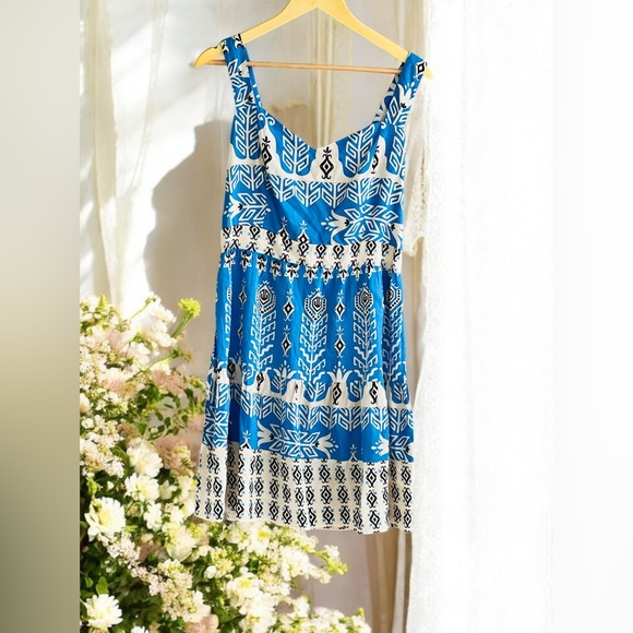 Karen MILLEN Tall Placement Print Woven Tiered Strappy Mini Dress - Picture 2 of 13